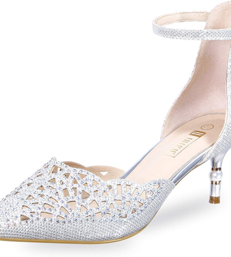 Women'S IN2 Candice Wedding Rhinestones Sequins Low Kitten Heels Pumps Dress Evening Shoes for Women Bridal Bride